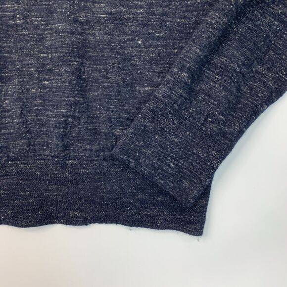 Vince Sweater Mens L Large Dark Navy Linen Wool Blend V Neck Pullover SpaceDye - Picture 3 of 12